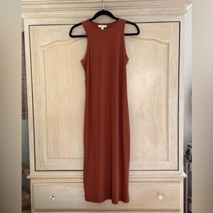 Prologue Sleeveless Terracotta Midi Dress